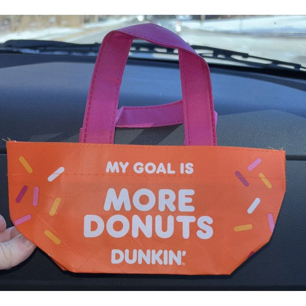 Dunkin Donuts Rare Orange Pink Donuts Gift Bag Collectible Coffee Birthday New